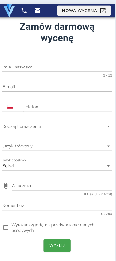 System ofert dla klientów - Wycena tłumaczeń online