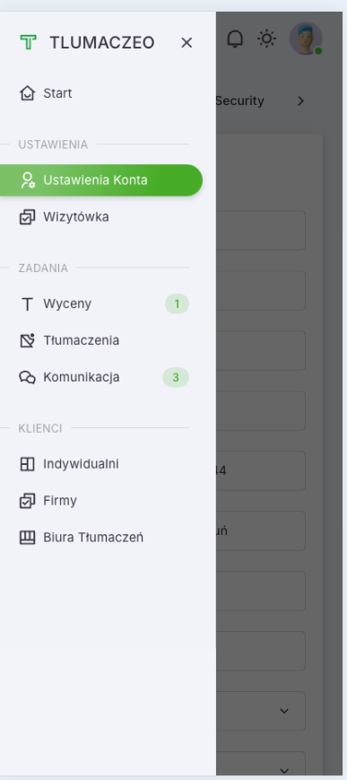 Panel zarządzania tłumacza - Administracja zleceniami